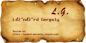 Lénárd Gergely névjegykártya